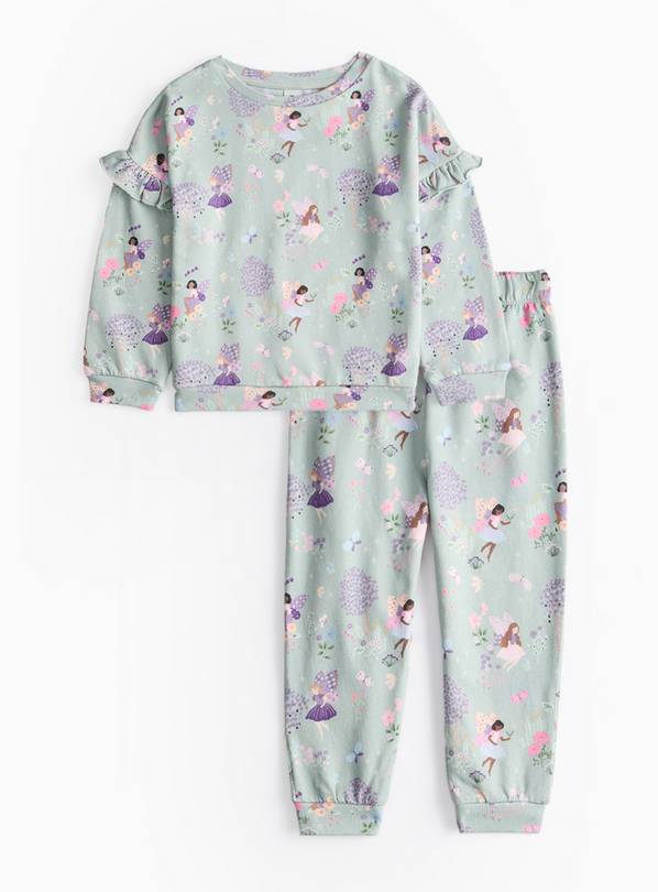 Fairy Print Green Sweatshirt & Joggers Set  3-4 years